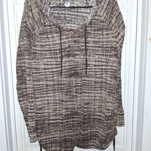 GVS Tops - GVS Striped Brown and Tan Hoodie